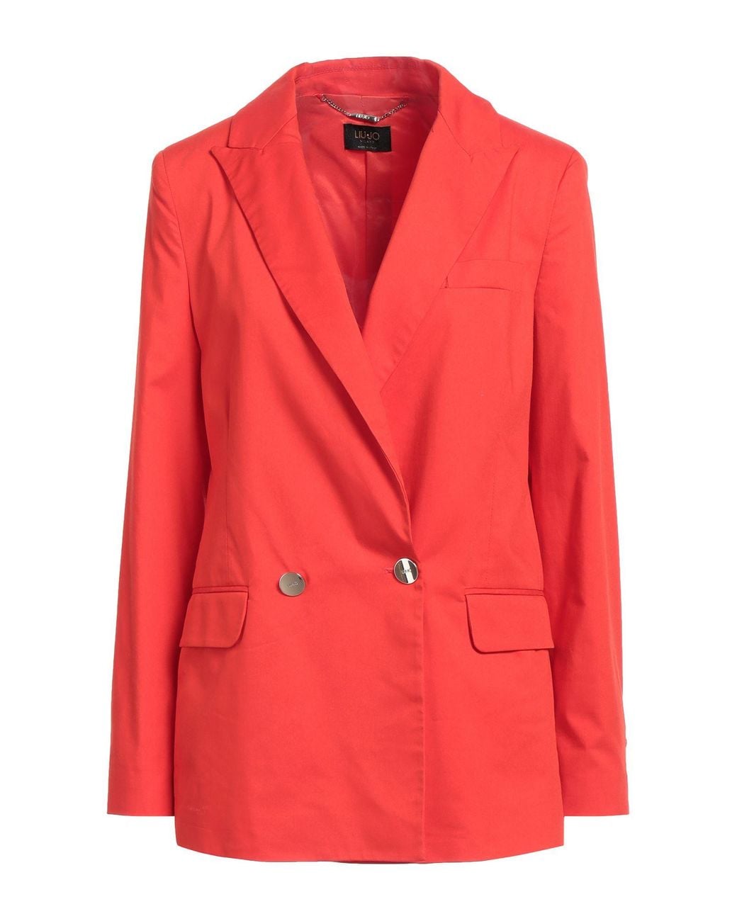 Liu Jo Red Blazer Cotton, Polyamide, Elastane