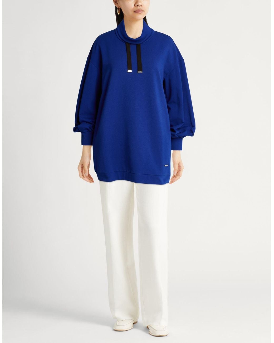 Moorer Blue Sweatshirt Cotton, Elastane