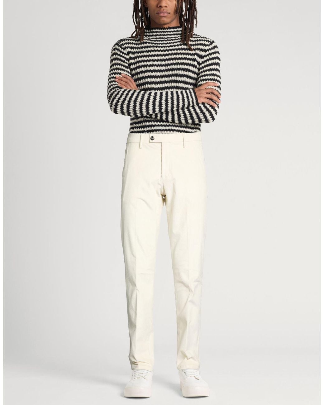 Michael Coal Natural Ivory Pants Cotton, Modal, Elastane for men