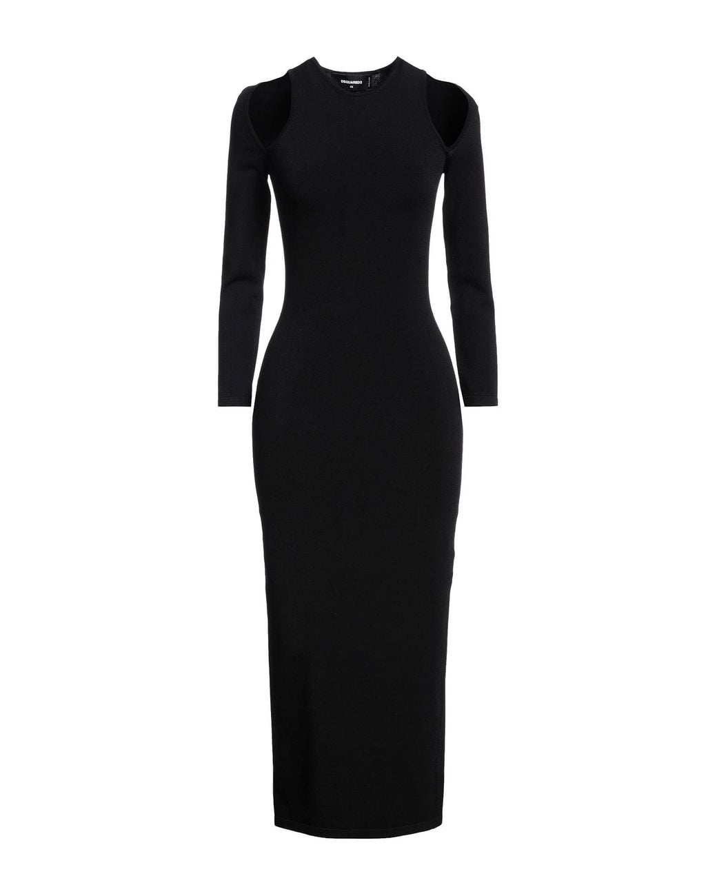 DSquared² Black Midi Dress Viscose, Polyester