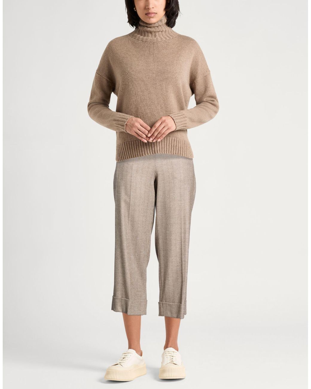 D.exterior Natural Light Pants Viscose, Wool, Polyester, Elastane