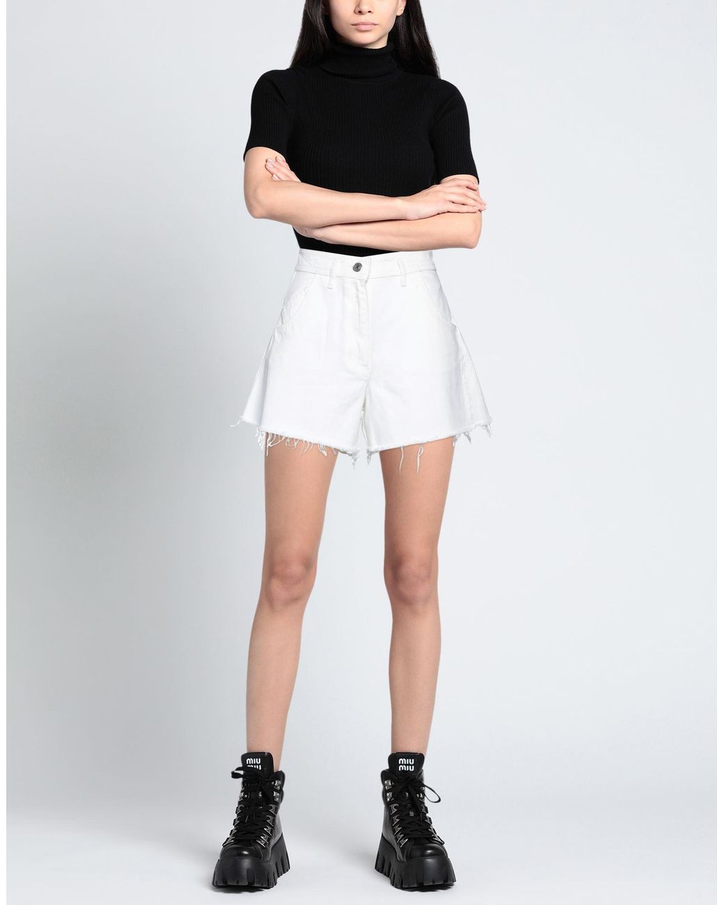 Maje White Denim Shorts