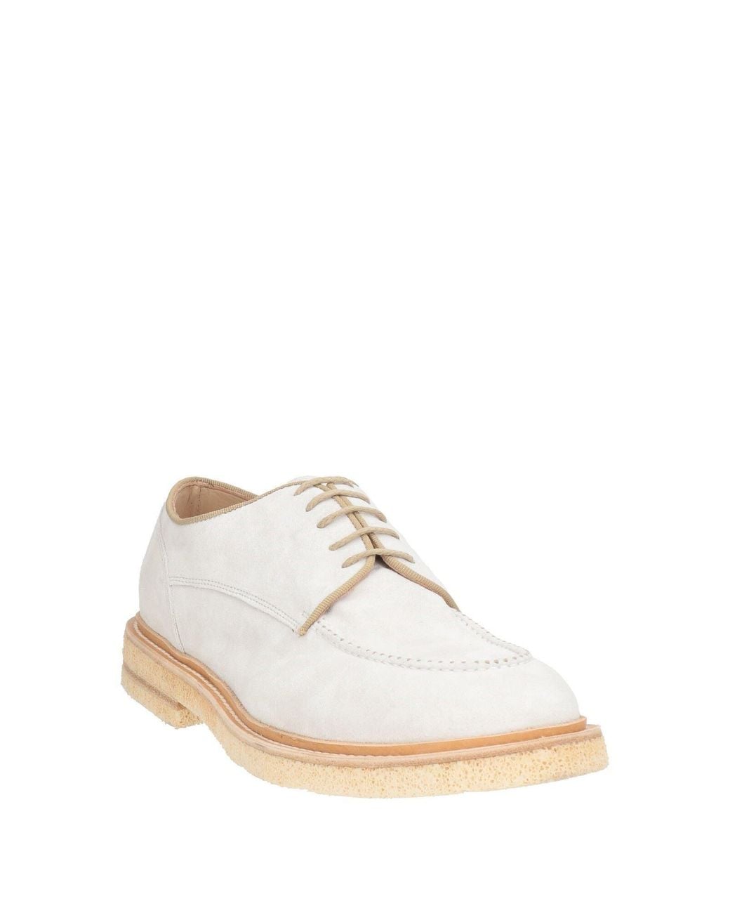 Eleventy White Lace-Up Shoes Leather for men