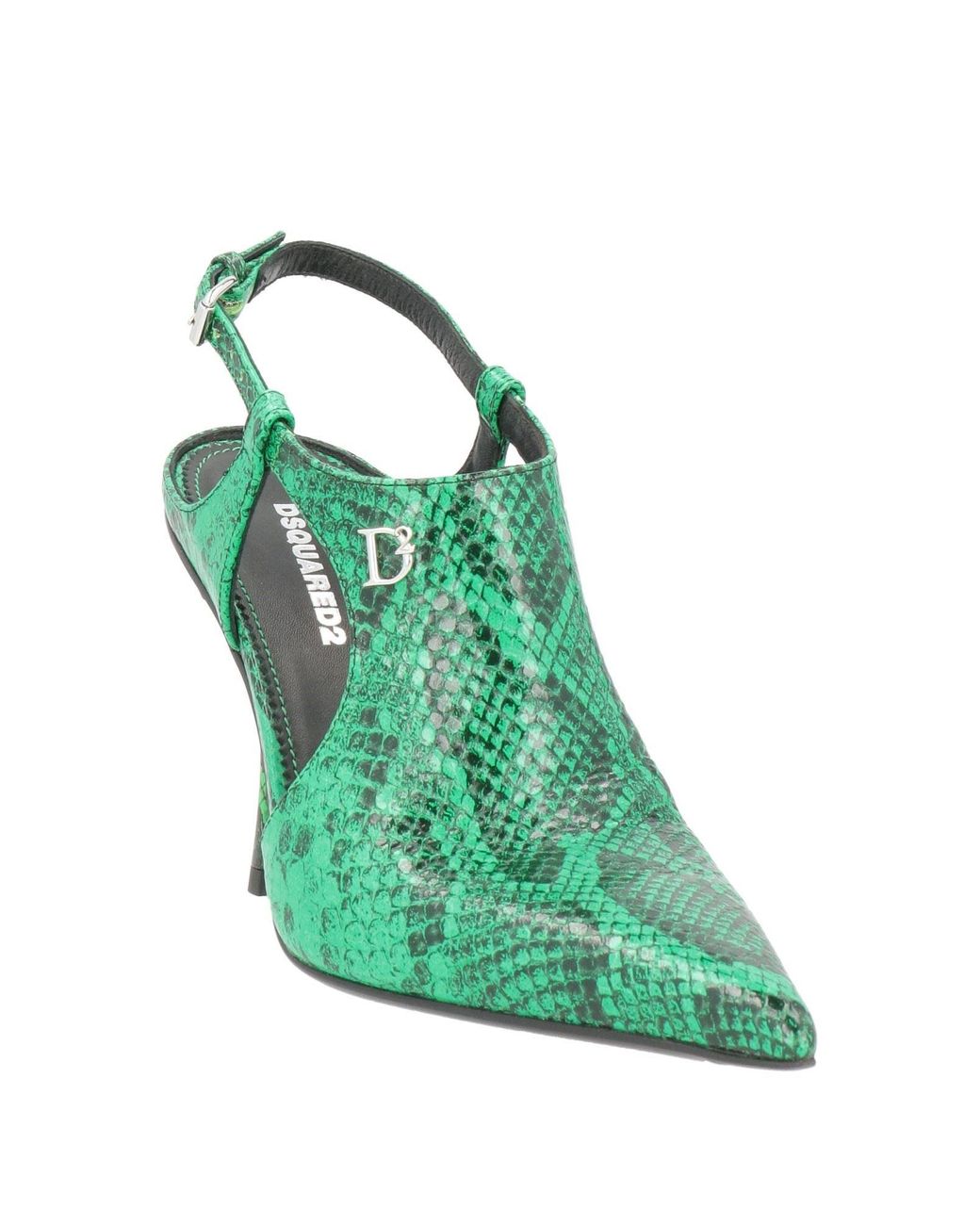 DSquared² Green Python Slingback Décolleté