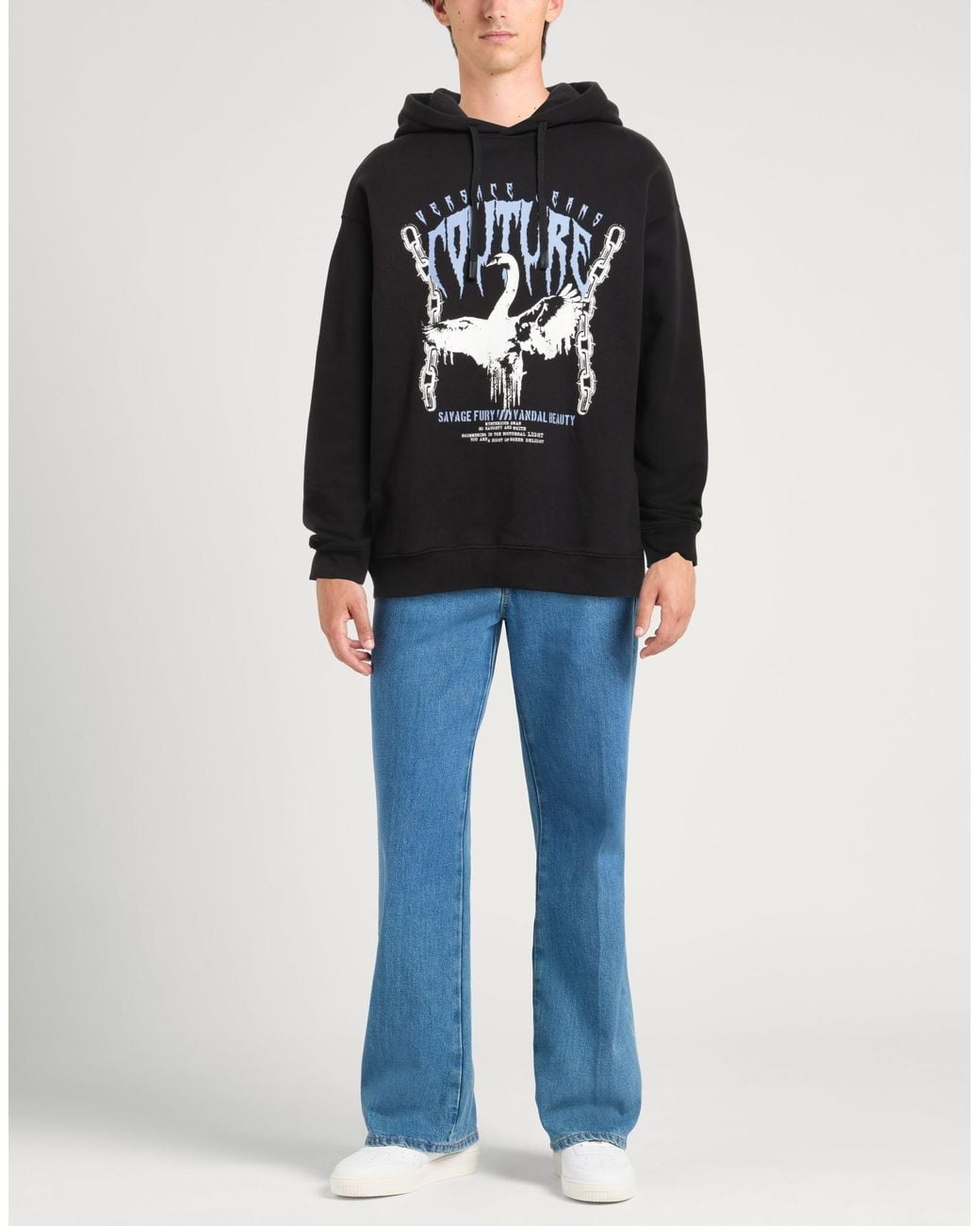 Versace Jeans Couture Black Sweatshirt Cotton for men