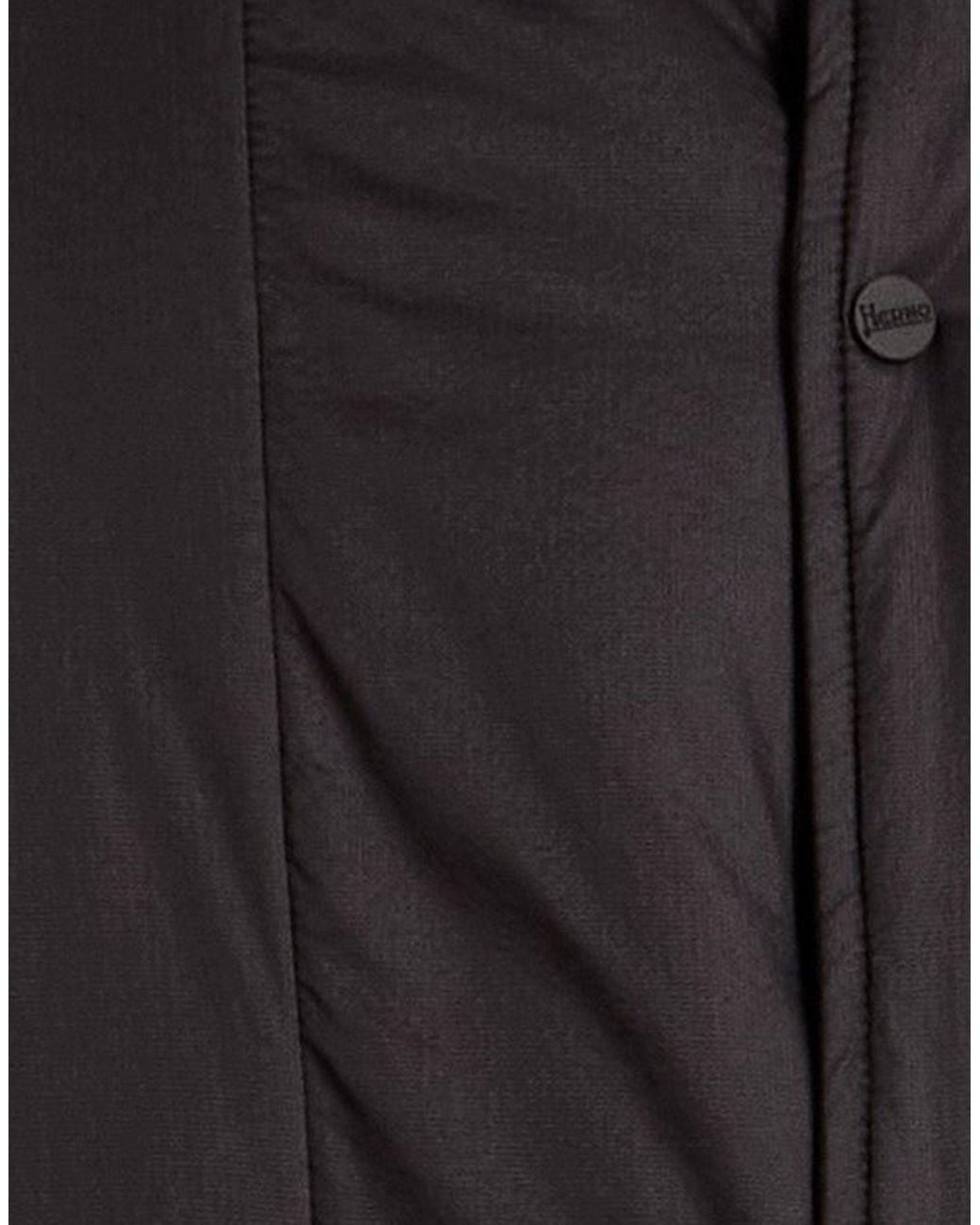 Herno Black Coat Polyamide, Elastane, Viscose for men