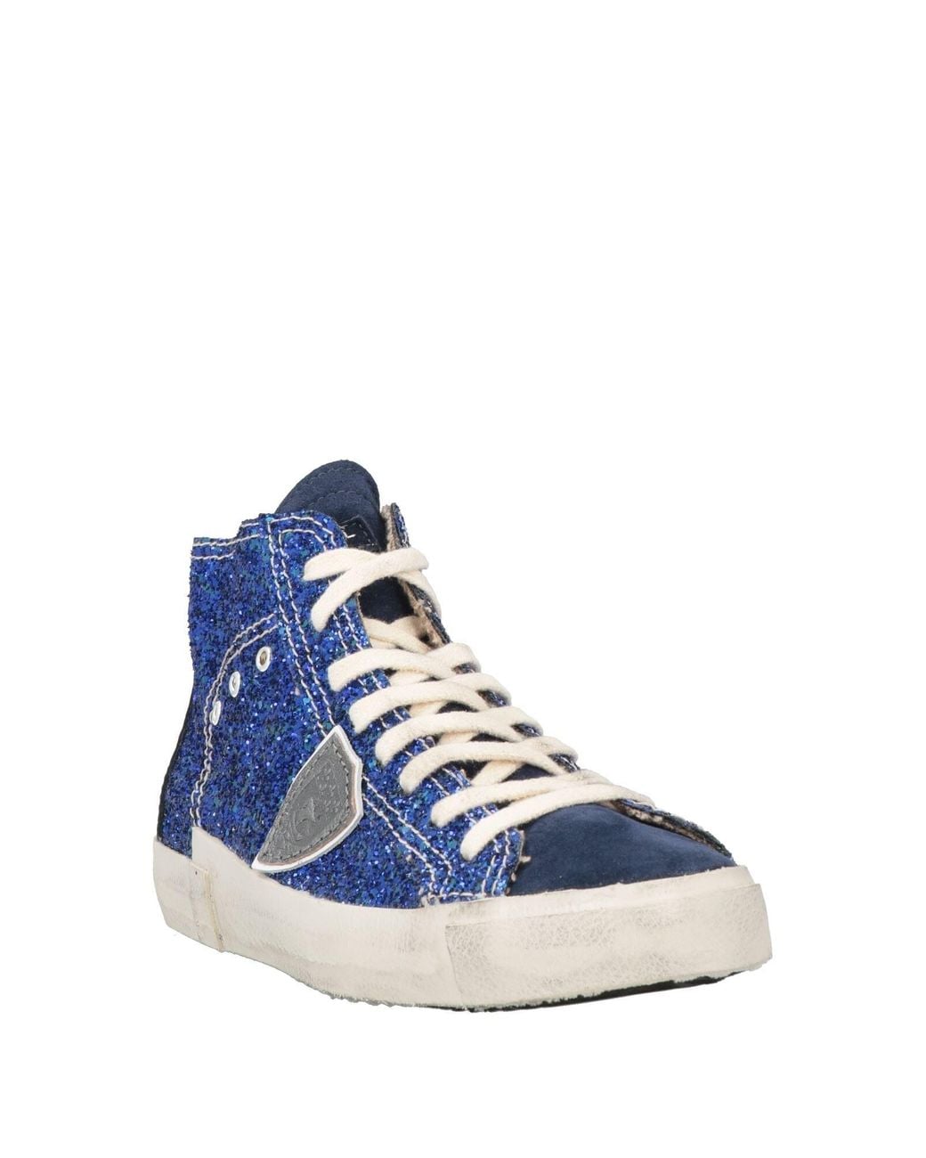 Philippe Model Blue Sneakers Leather, Textile Fibers