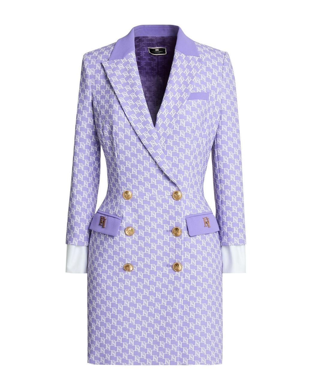 Elisabetta Franchi Purple Mini Dress Polyester, Elastane