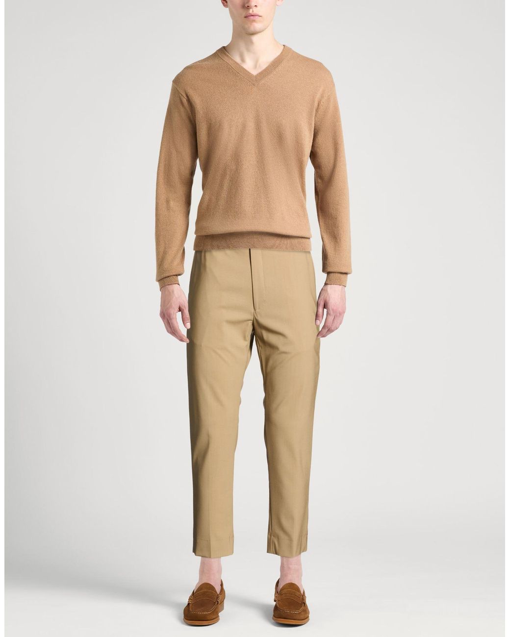 BE ABLE Natural Camel Pants Virgin Wool, Elastane for men