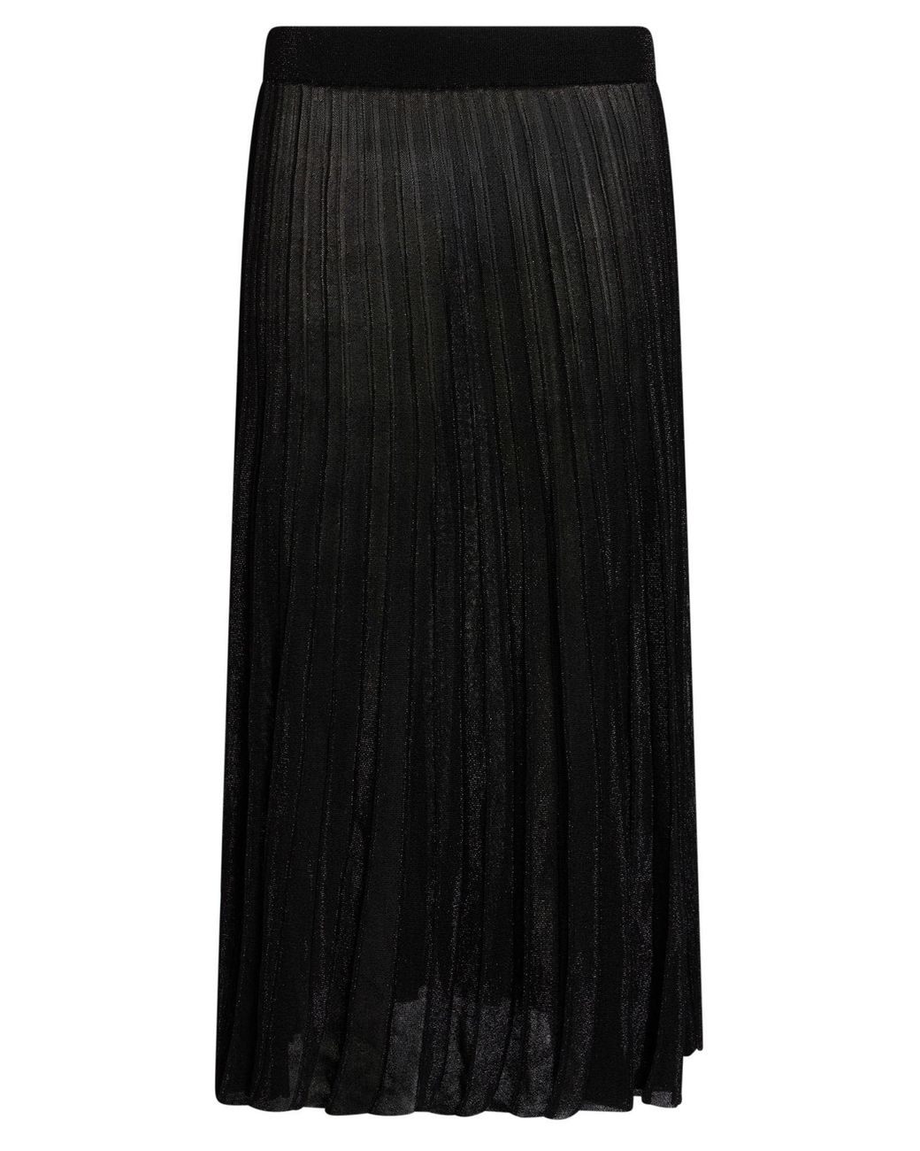 Gran Sasso Black Midi Skirt Viscose, Metal