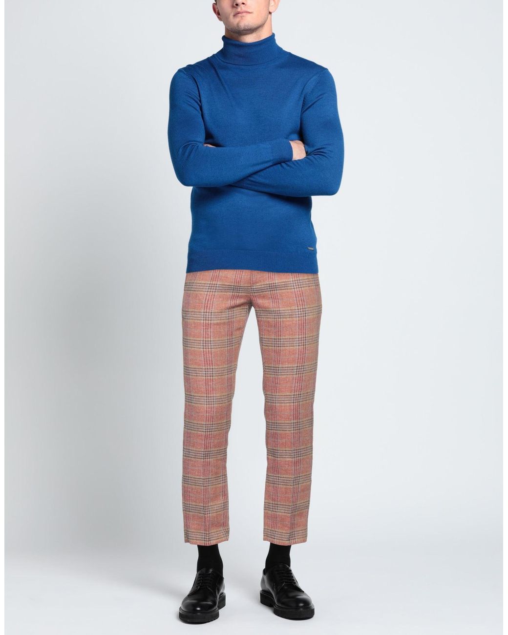 Daniele Alessandrini Pink Brick Pants Polyester, Linen for men