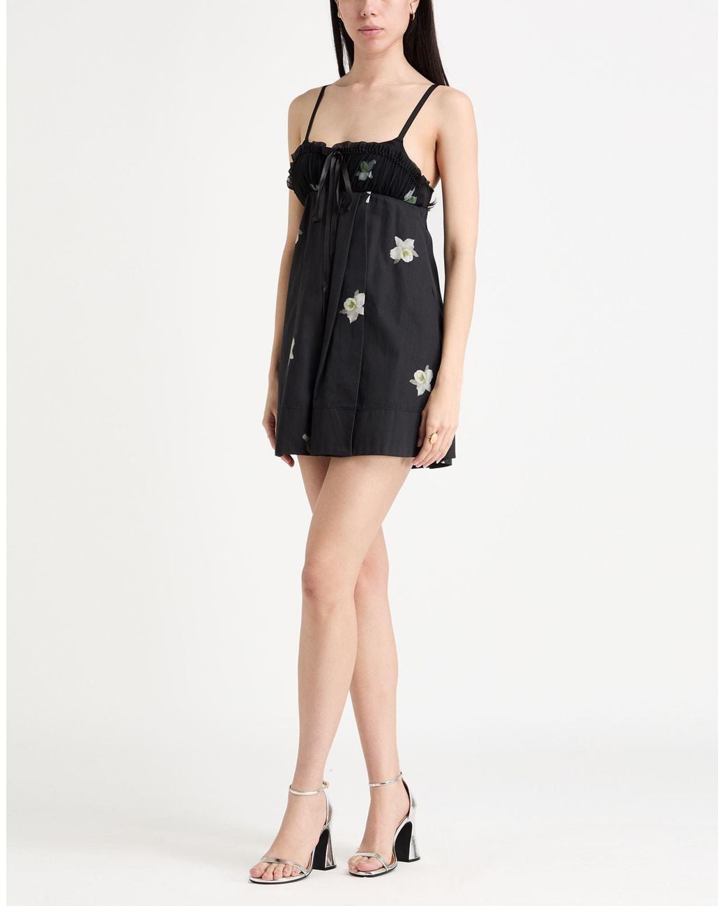 Pinko Black Mini Dress Cotton, Polyamide, Elastane, Viscose