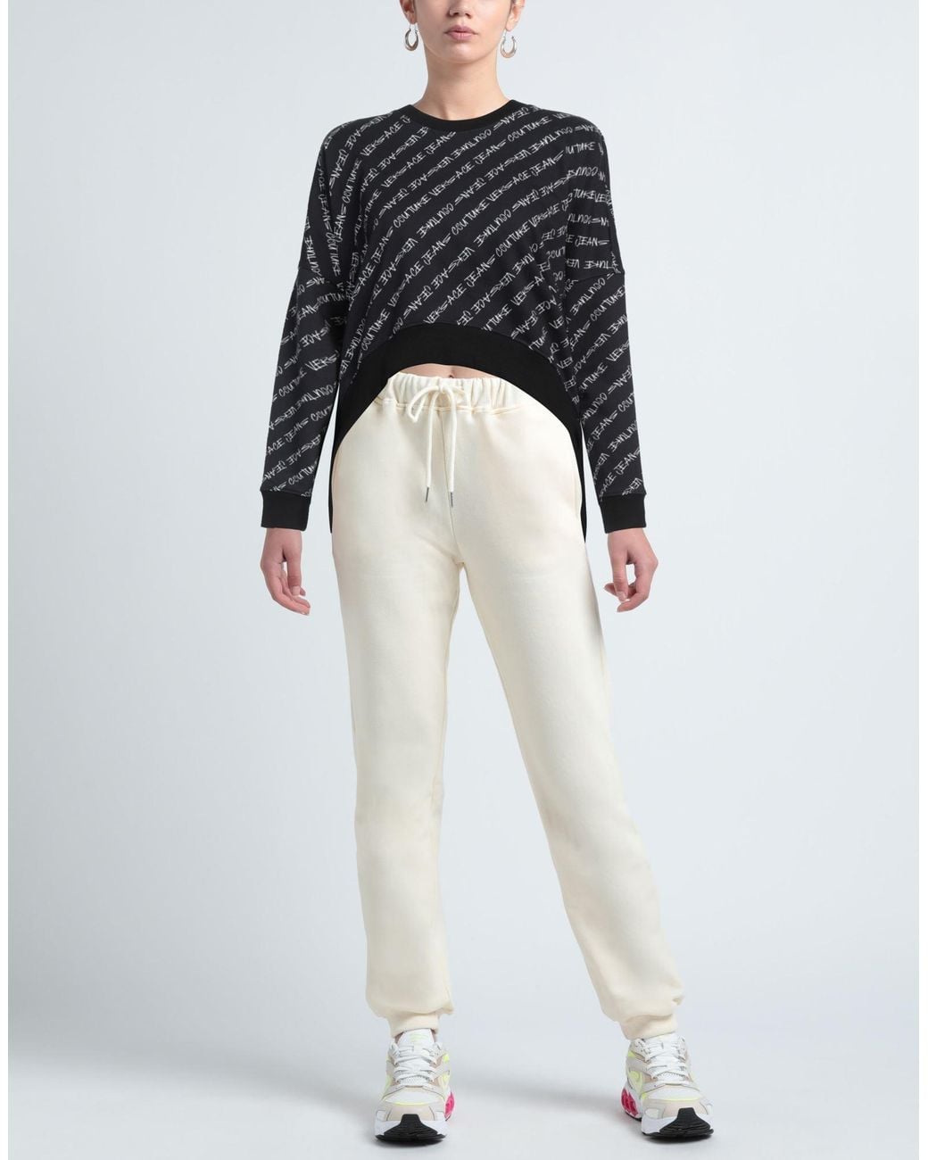 Versace Jeans Couture Black Sweatshirt Cotton, Elastane