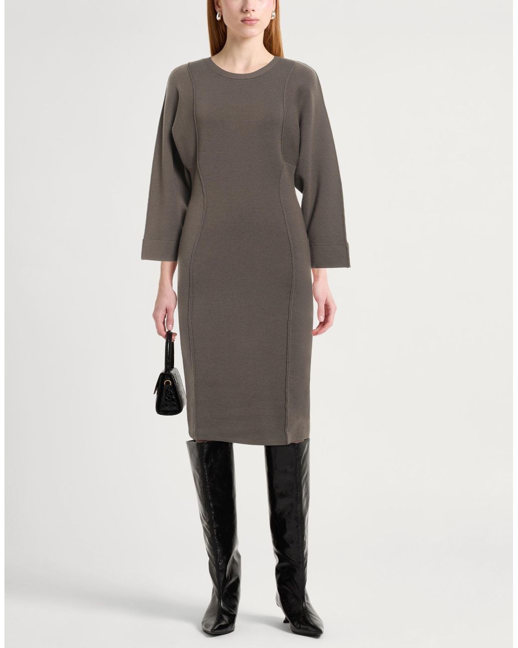 Pinko Gray Midi Dress