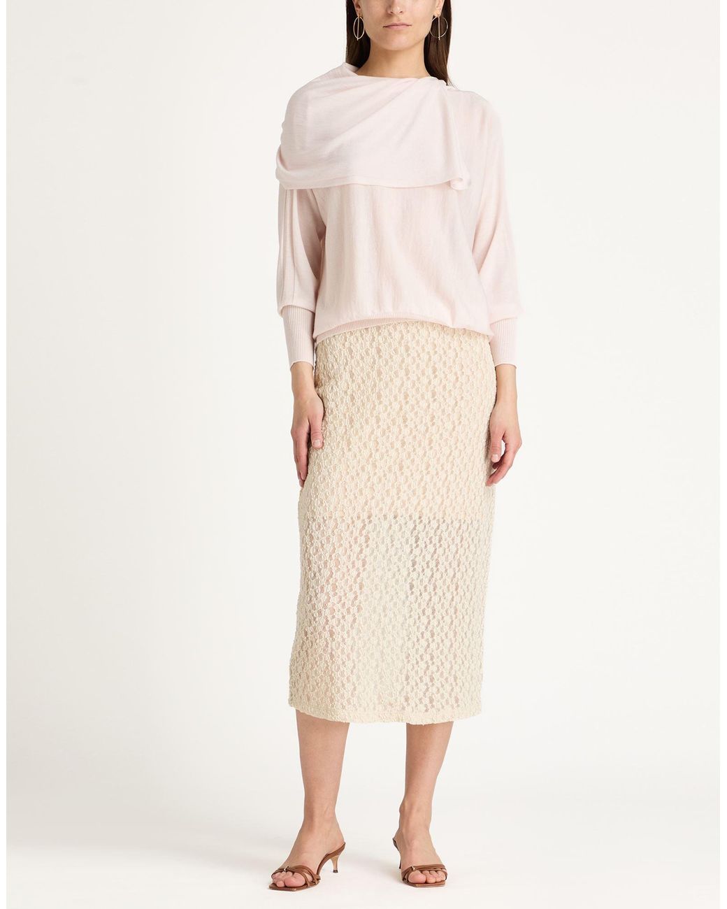 D.exterior Pink Light Turtleneck Wool