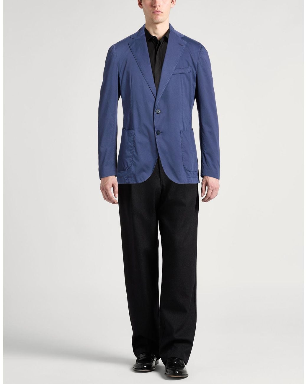 Santaniello Blue Blazer Cotton, Elastane for men