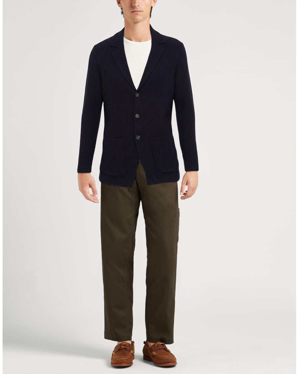 Zanone Blue Midnight Cardigan Virgin Wool for men