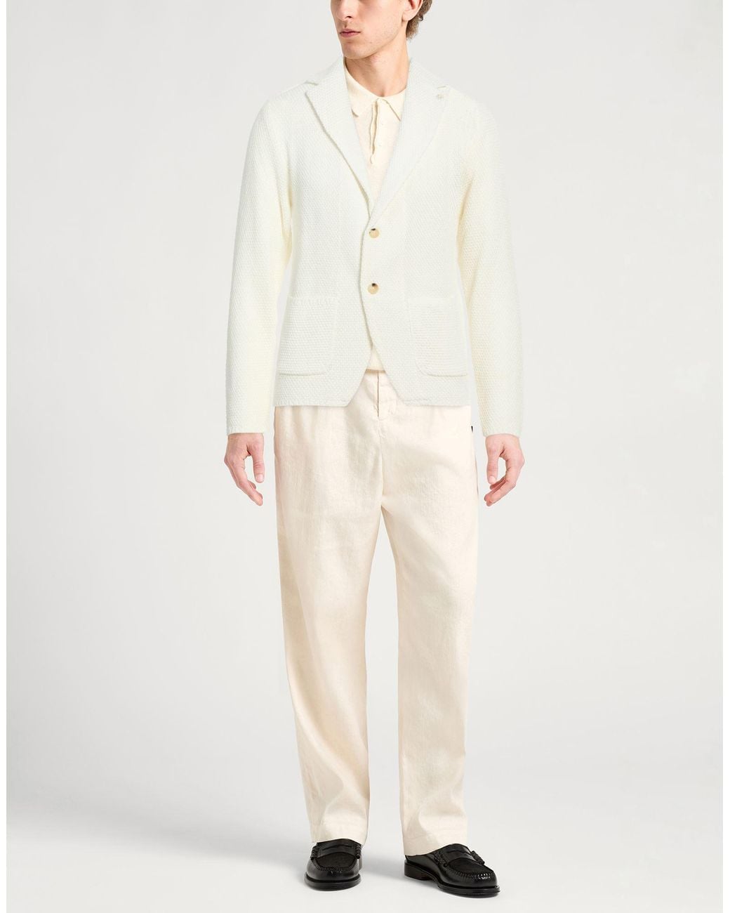 Manuel Ritz White Blazer Cotton, Acrylic for men