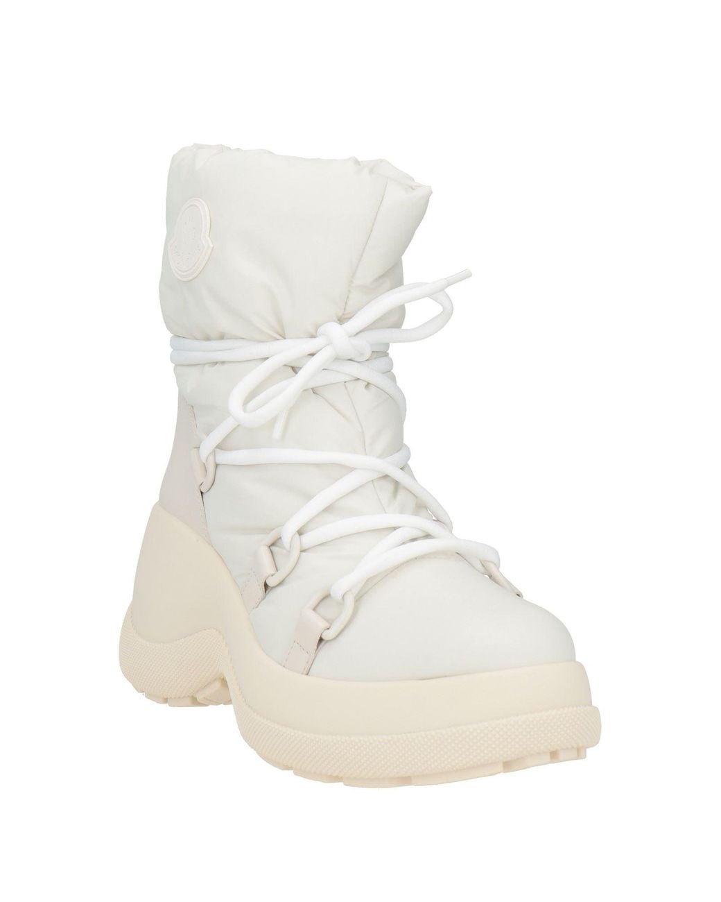 Moncler Natural Ankle Boots Synthetic Material, Leather