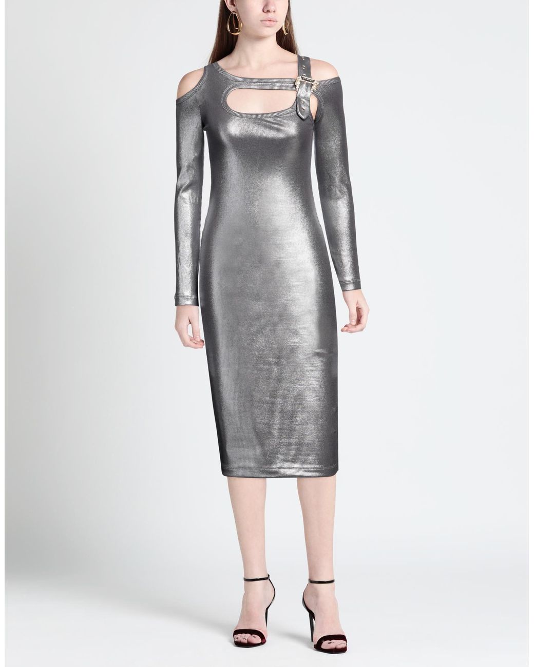 Versace Jeans Couture Gray Midi Dress