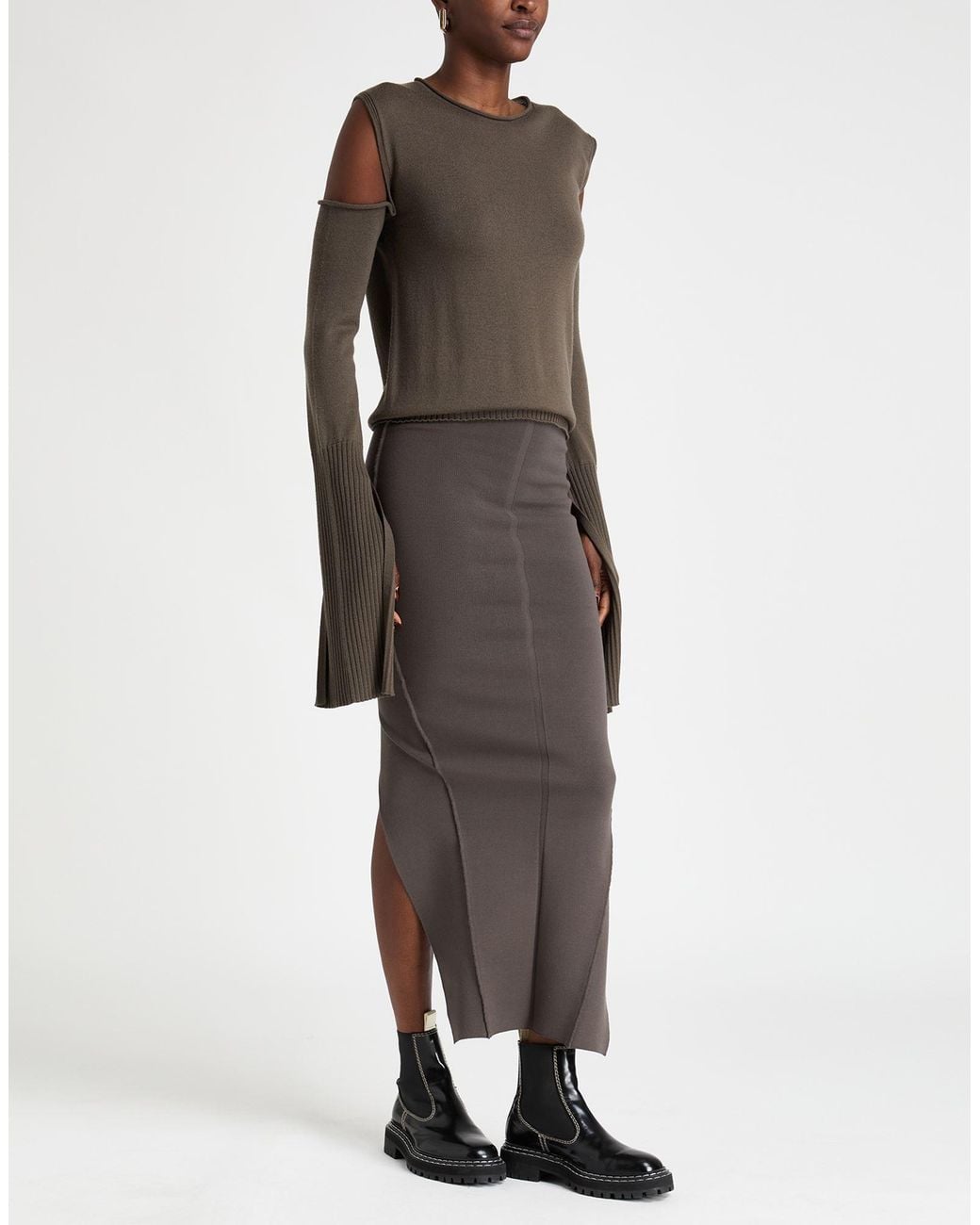 Rick Owens Gray Maxi Skirt