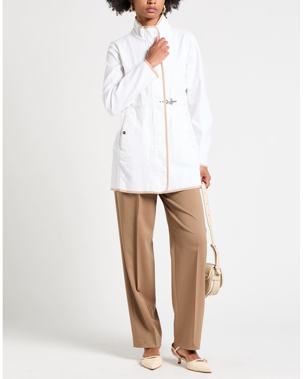 Fay White Overcoat & Trench Coat