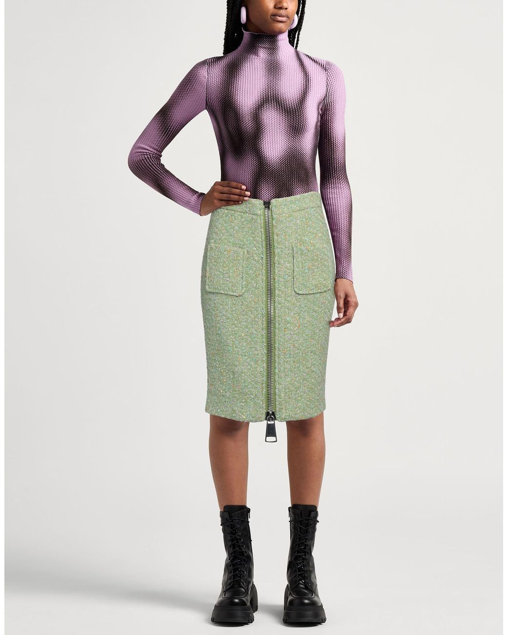 Moschino Green Midi Skirt