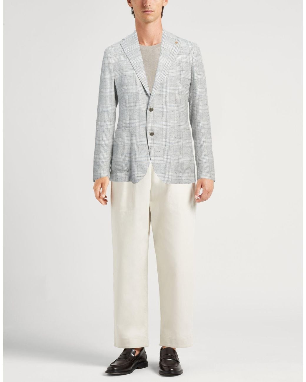 Tagliatore Gray Blazer Cotton, Linen, Silk, Virgin Wool, Viscose for men
