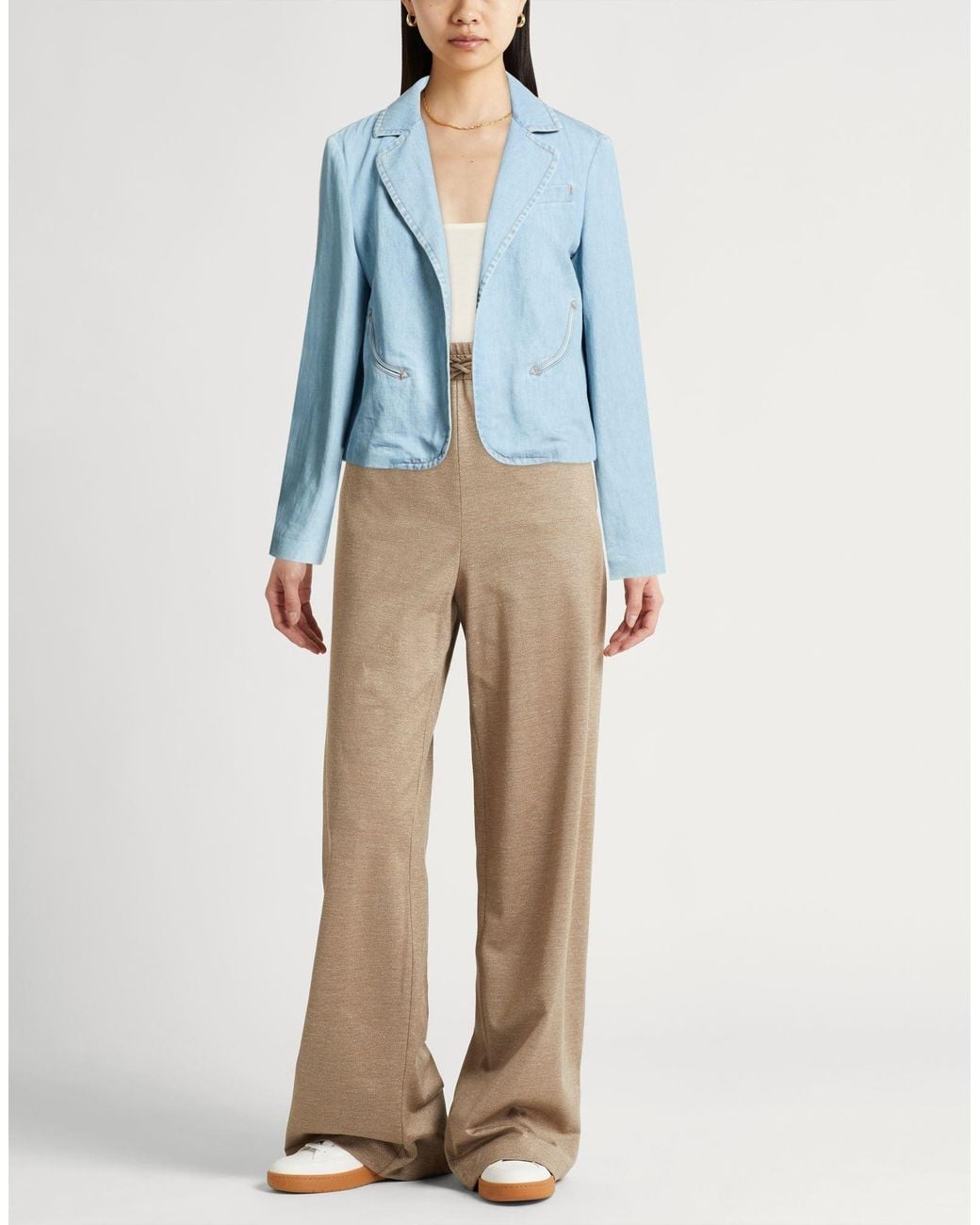Jacob Cohen Blue Denim Outerwear Cotton, Linen