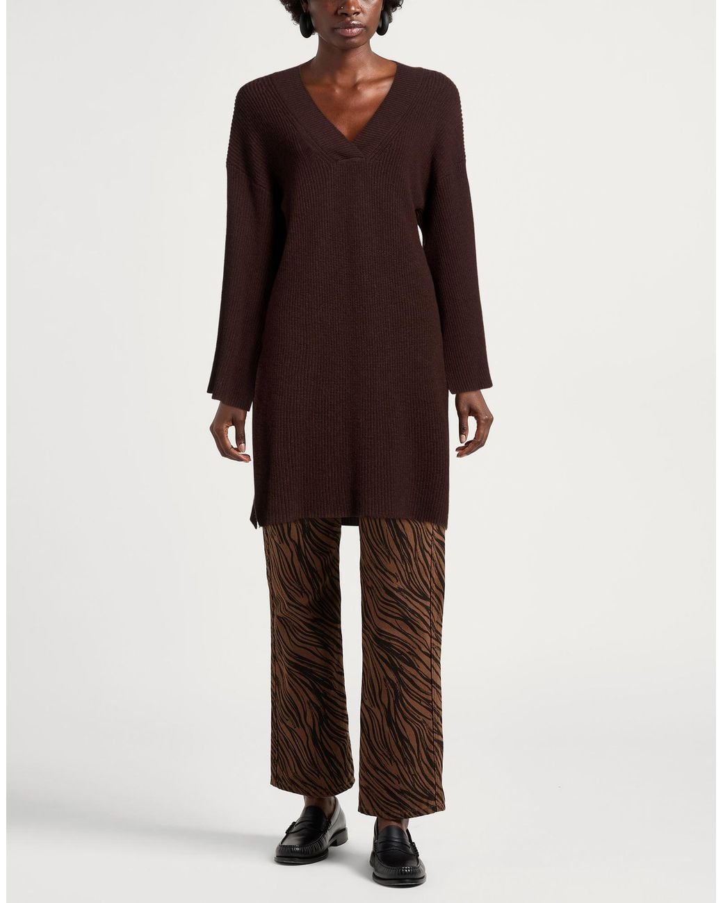 ViCOLO Brown Sweater Viscose, Polyamide, Wool, Cashmere