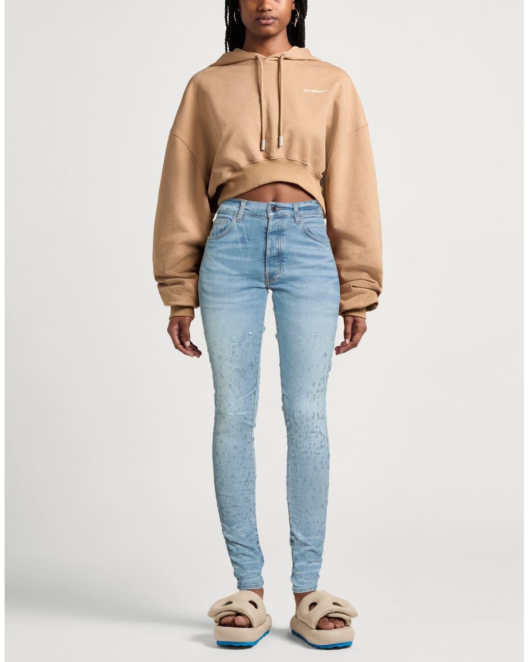 Amiri Blue Jeans Cotton, Elastomultiester, Elastane