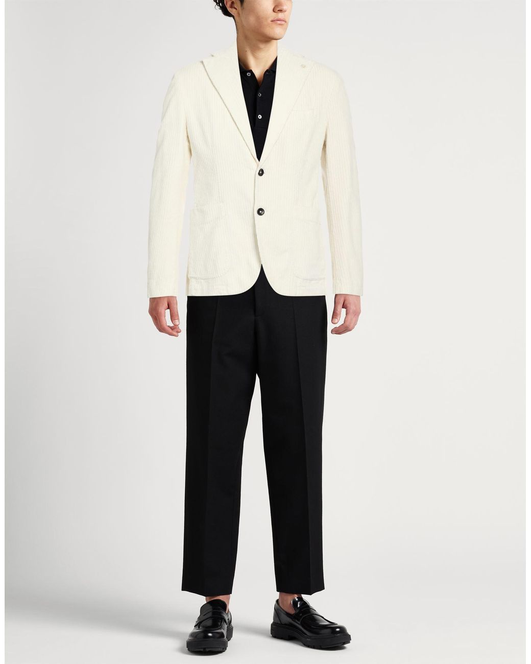 Manuel Ritz White Ivory Blazer Cotton, Elastane for men