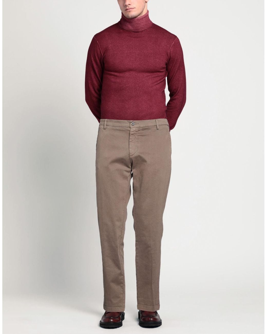 40weft Gray Taupe Pants Cotton, Elastane for men