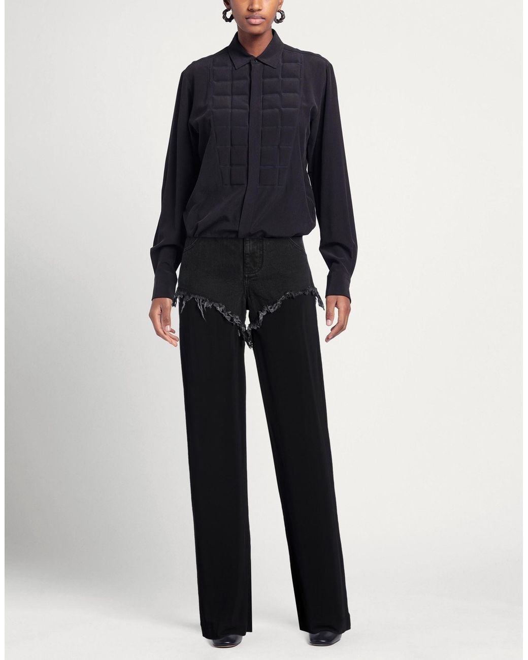 Christopher Esber Black Pants Cotton, Viscose