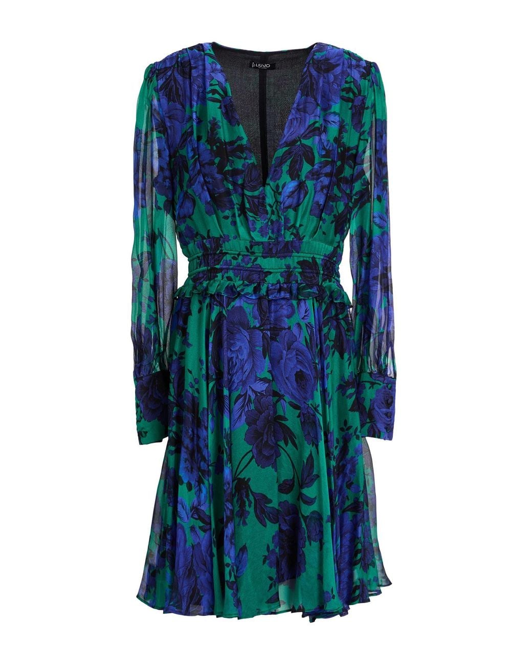 Liu Jo Blue Mini Dress Silk, Viscose