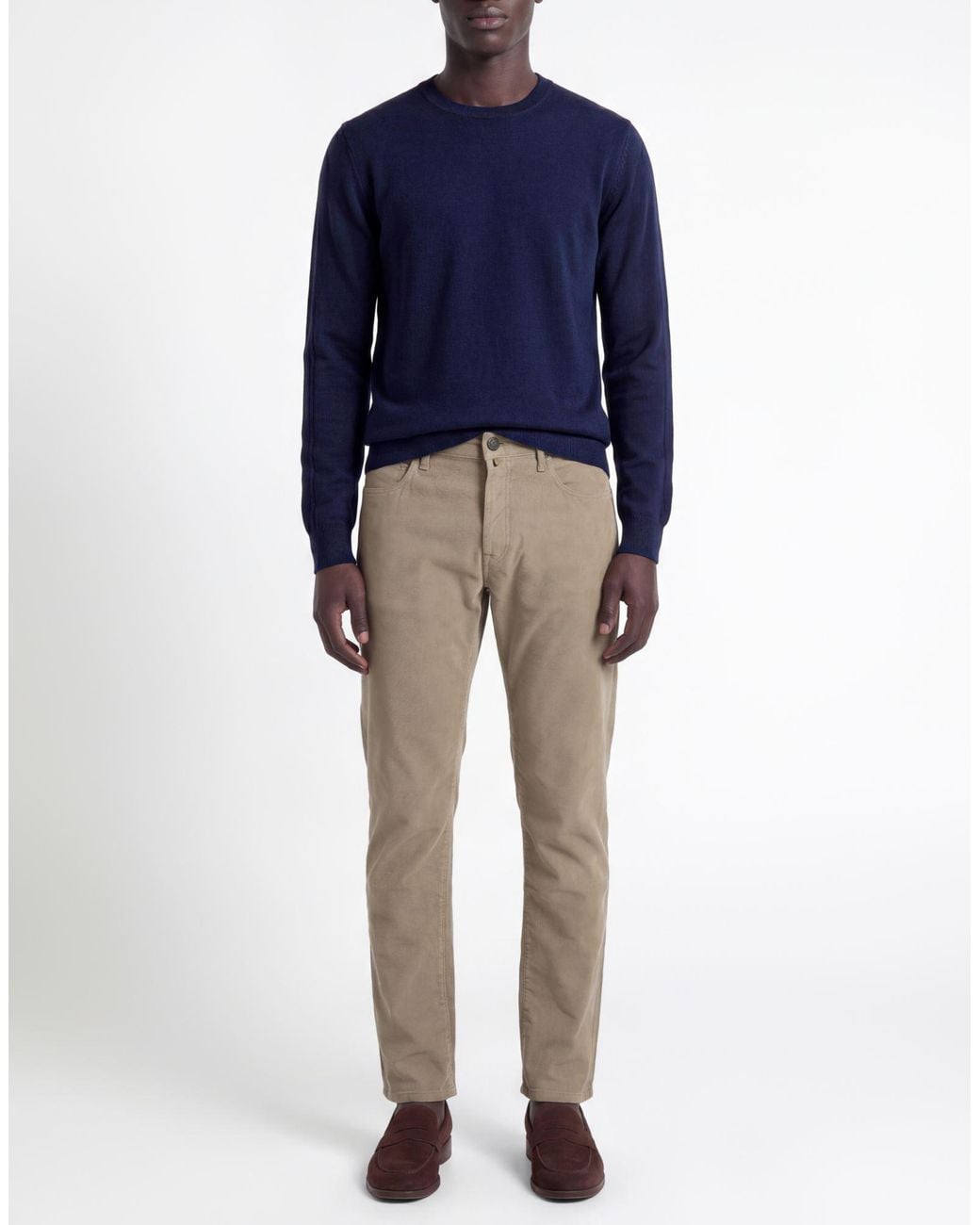 Incotex Gray Pants Cotton, Elastane for men