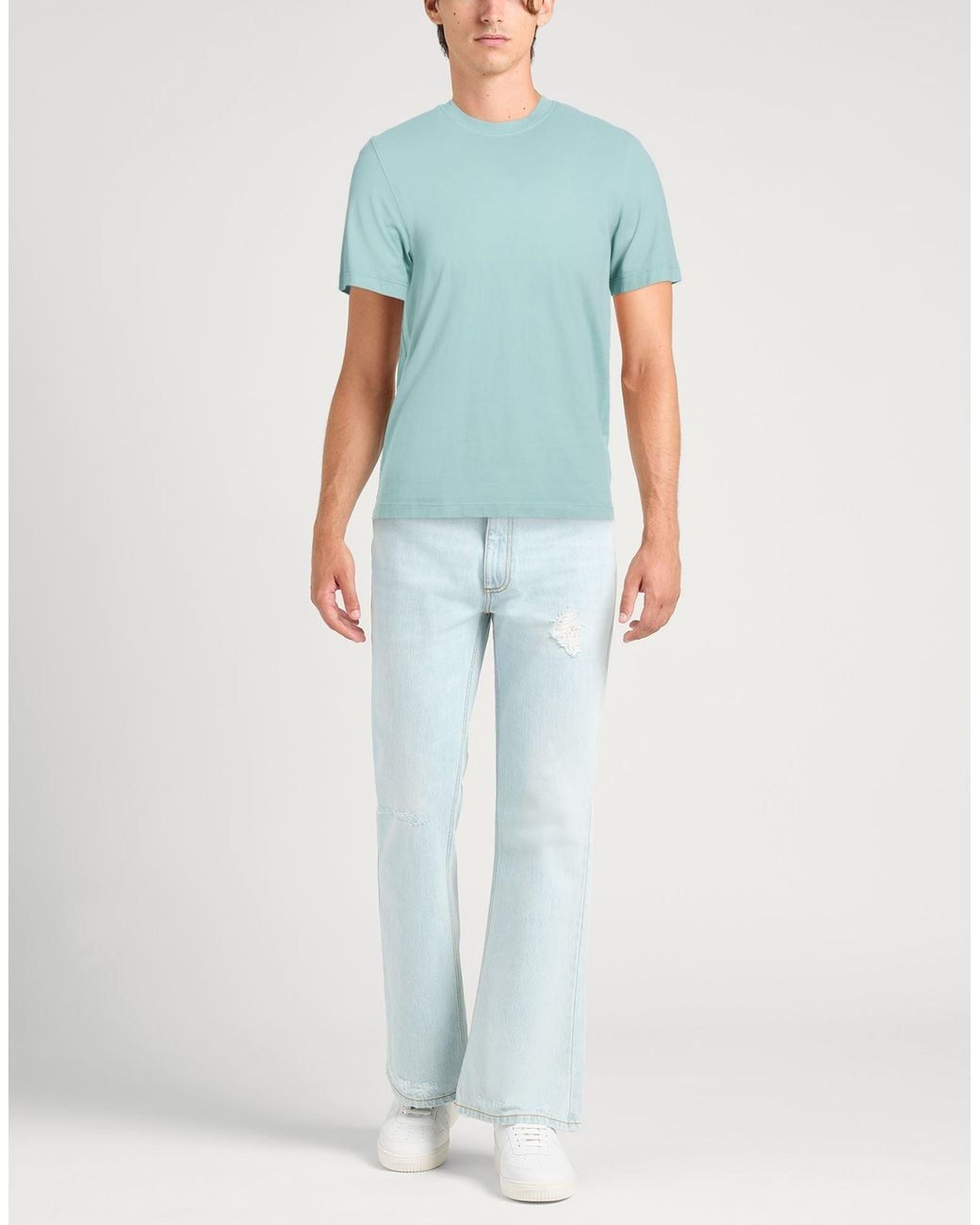 Alpha Studio Blue Military T-Shirt Cotton, Elastane for men