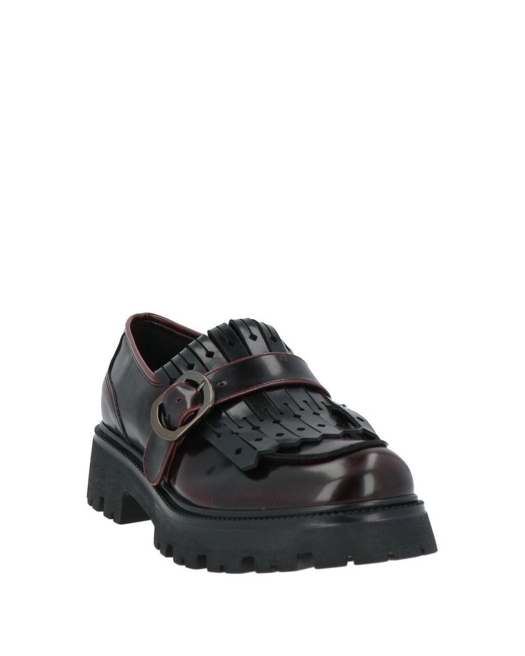 Nila & Nila Black Burgundy Loafers Synthetic Material