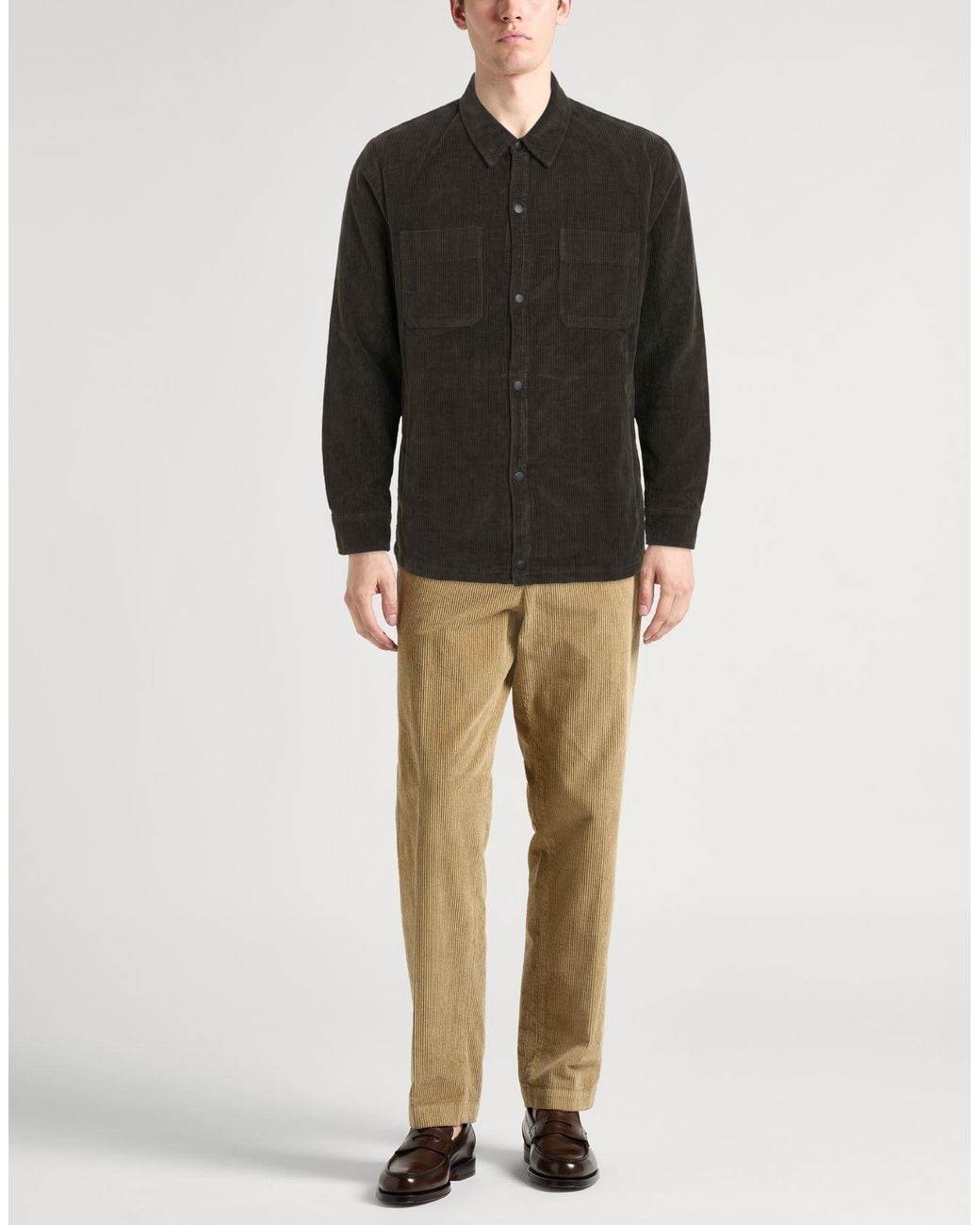 Crossley Black Charcoal Shirt Cotton for men