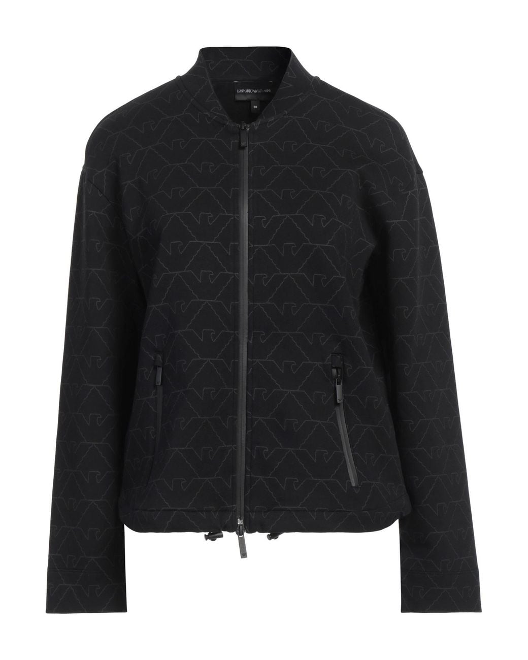 Emporio Armani Black Sweatshirt Cotton, Polyester, Elastane