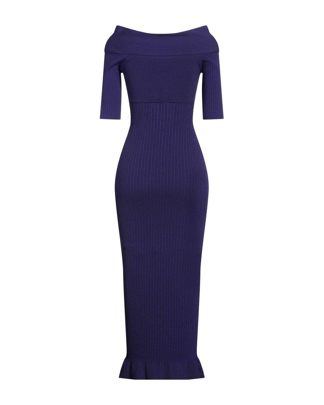 Philosophy Di Lorenzo Serafini Blue Midi Dress Viscose, Polyamide
