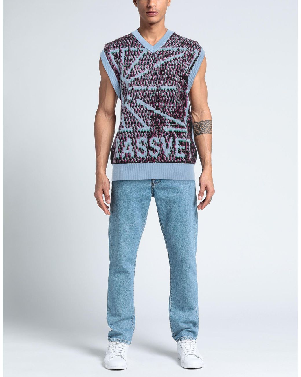 Rassvet (PACCBET) Blue Sweater Wool, Acrylic for men