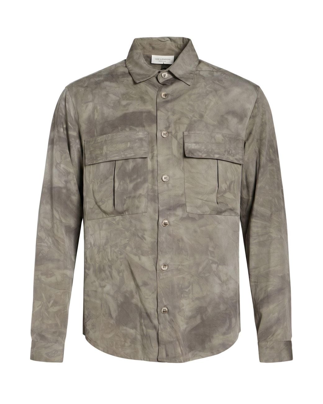 Yes London Gray Taupe Shirt Viscose, Polyamide for men
