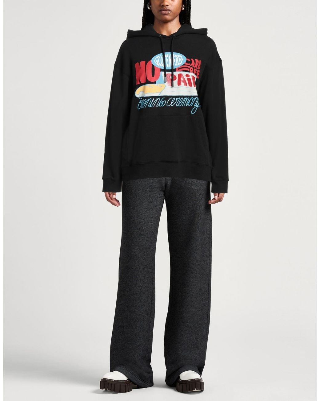 Opening Ceremony Black Sweatshirt Cotton, Elastane