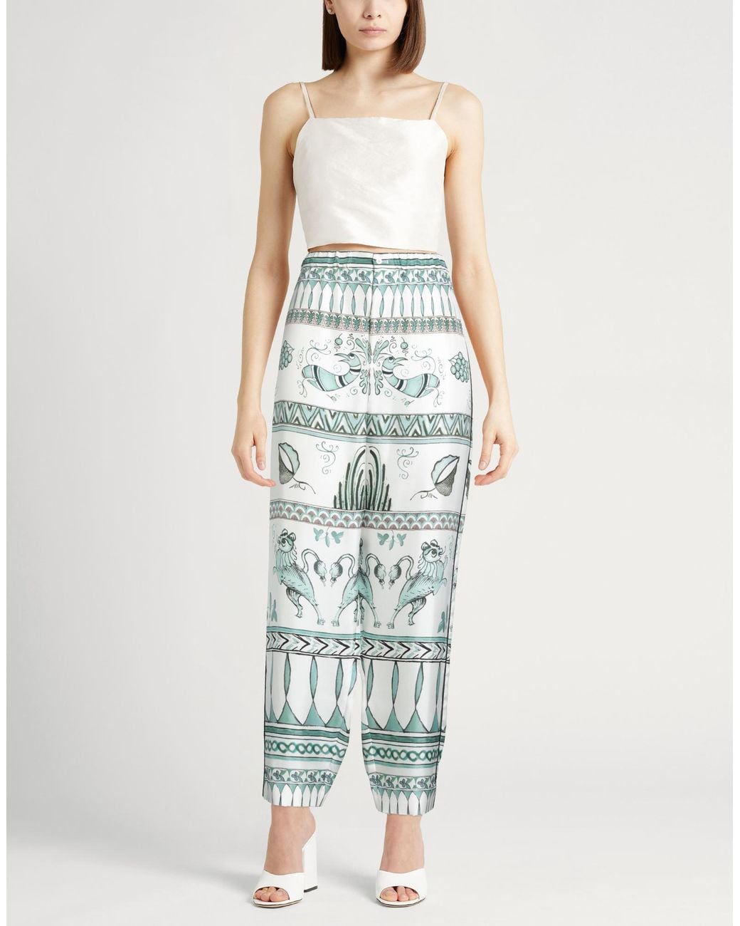 Fabiana Filippi White Pants Silk