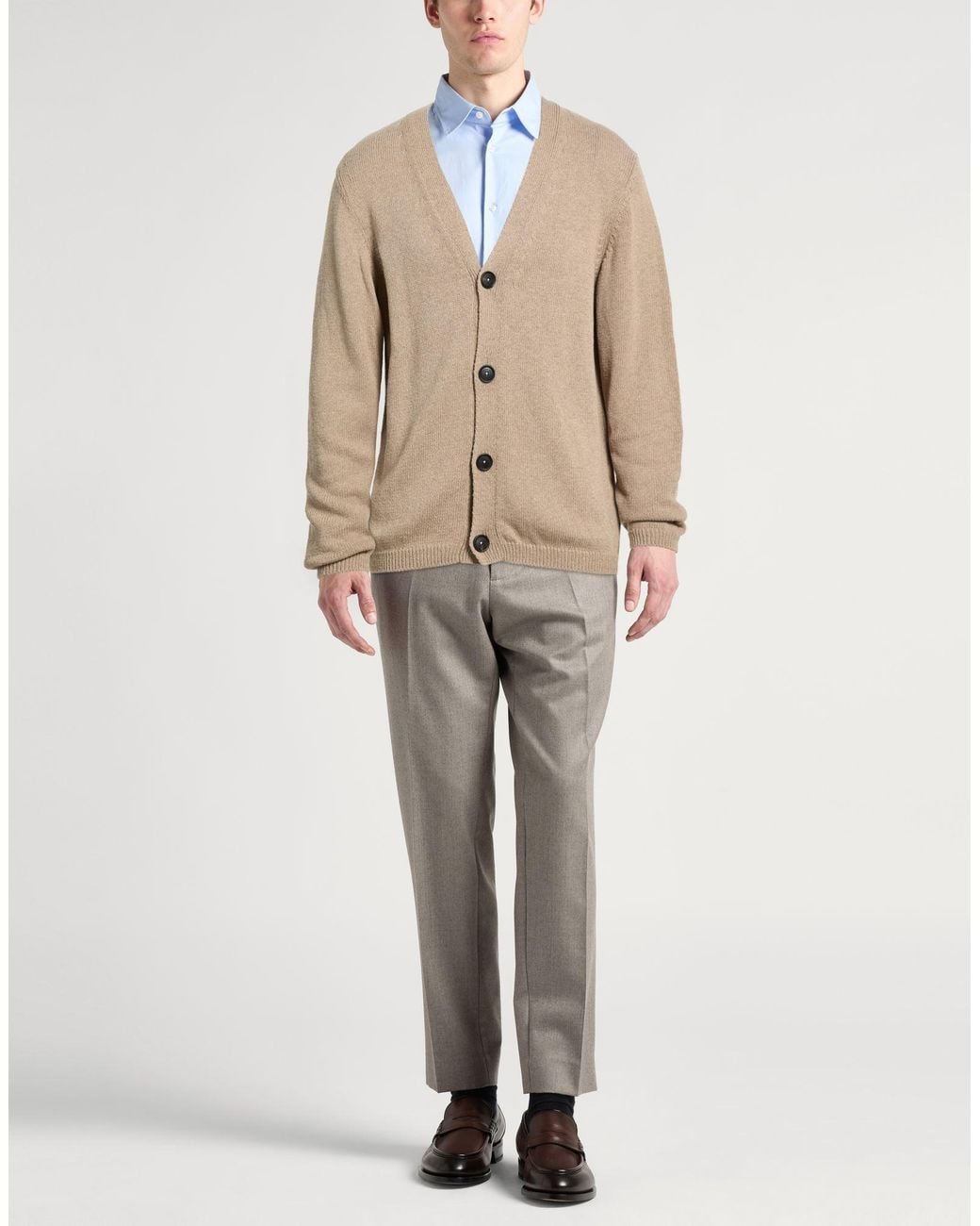 Massimo Alba Natural Sand Cardigan Cotton, Silk for men