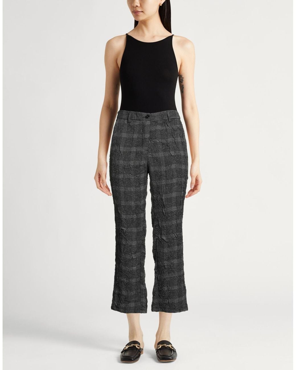 White Sand Gray Charcoal Pants Polyester, Viscose, Elastane