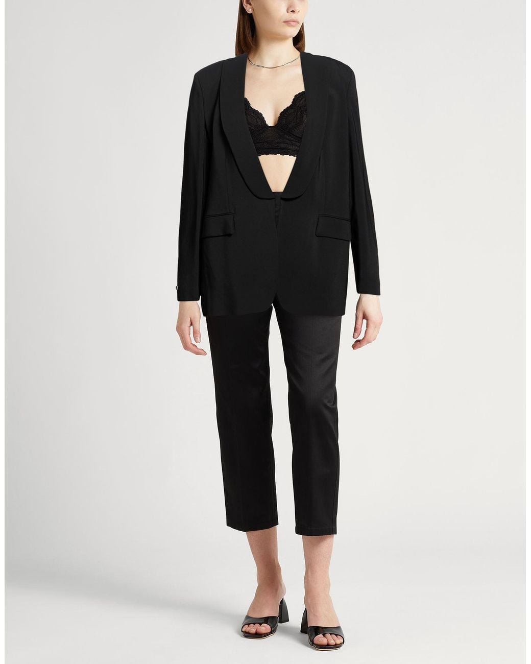 Peserico Black Blazer Viscose, Elastane