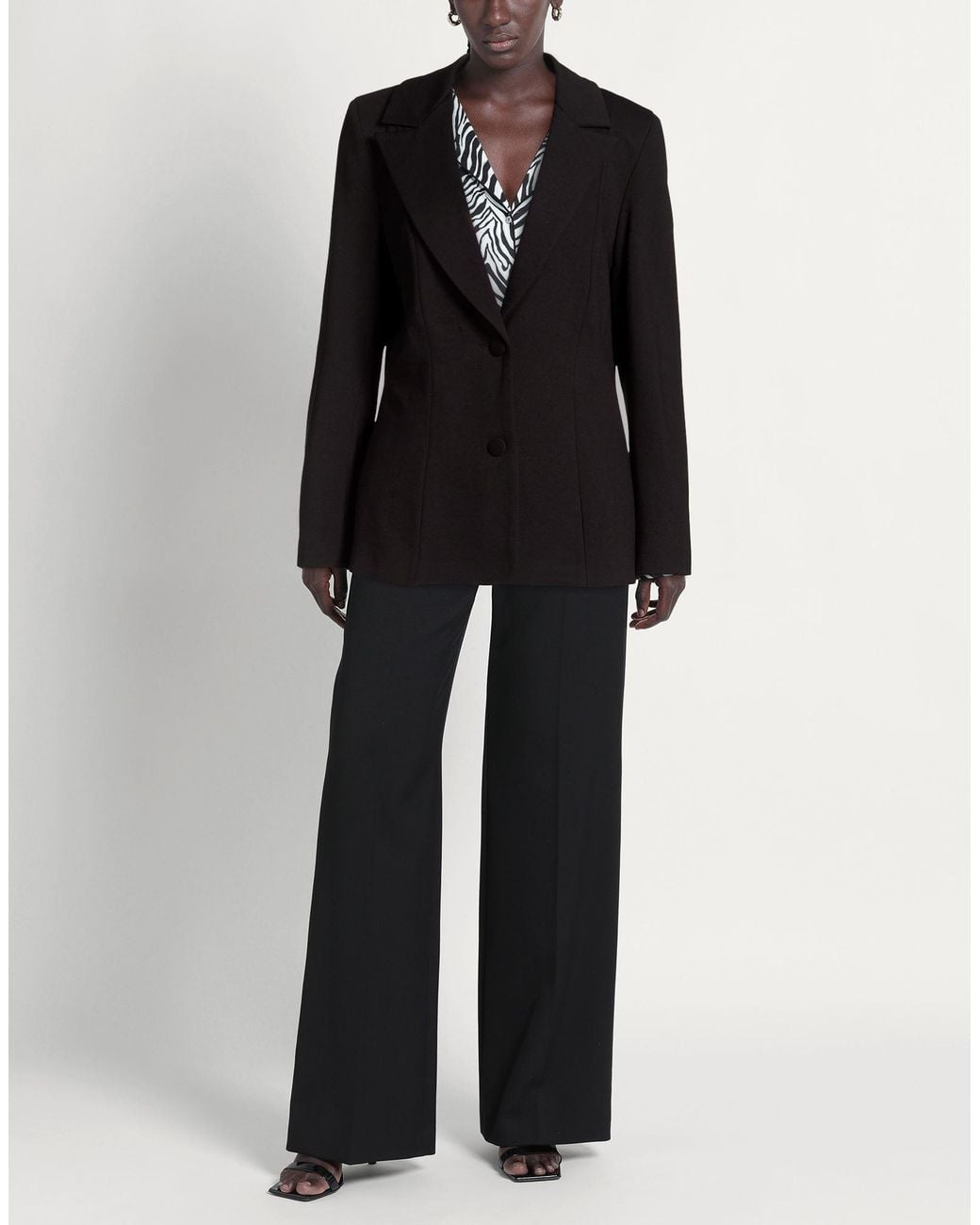Exte Black Blazer Viscose, Nylon, Synthetic Fibers