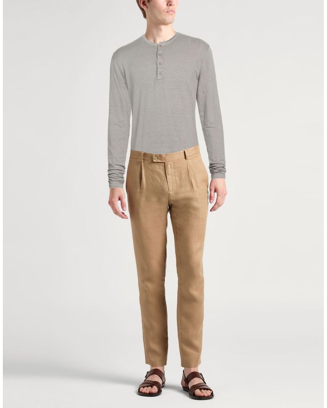 Daniele Fiesoli Gray T-Shirt Linen, Elastane for men